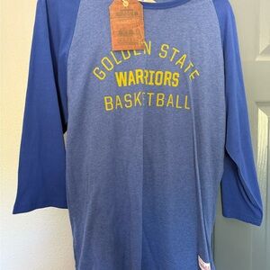 NWT Golden State Warriors Blue Graphic Tee with Yellow Lettering